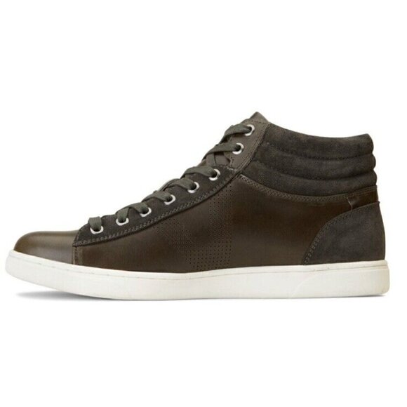 Vionic‎ High Top Malcom Supportive Sneaker Mens 9 Greige Green Leather New